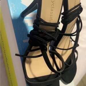 Black Strap up heels